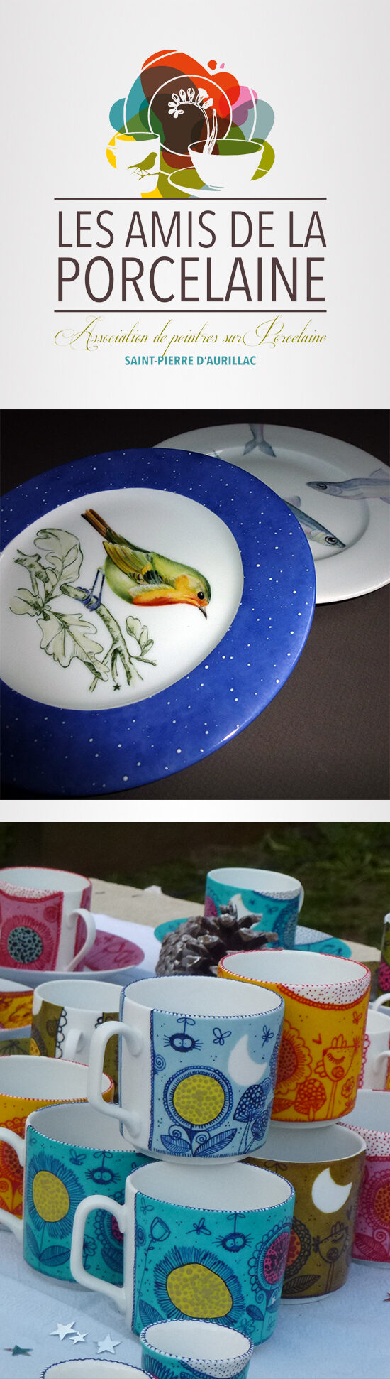 Association de peintres sur porcelaine